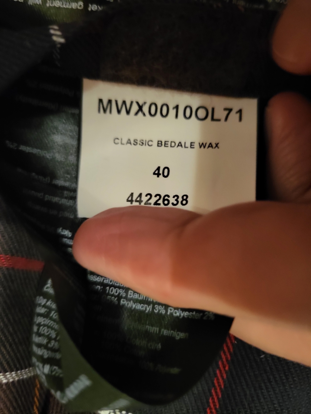 Barbour Classic Bedale Waxed Jacket in Olive - Picture 11 of 12